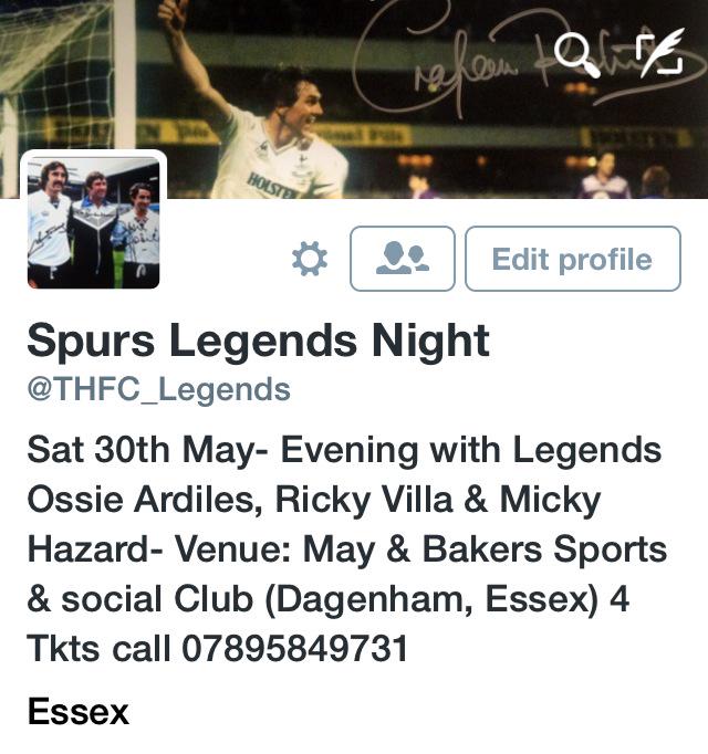 THFC_Legends's tweet photo. Due to popular demand we have extra 20 tickets available http://t.co/yjZKTXmjAC