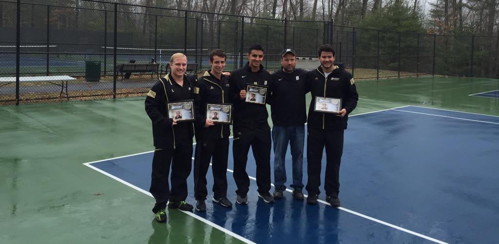 Congrats to the men's tennis seniors in their senior day match which is currently underway @ Rally Point vs. Wagner!