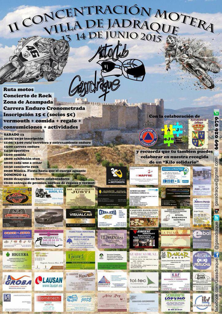 gassdraque's tweet photo. #concentracionmotos #motos #jadraque #Guadalajara #motor #fiestamotera #motocross #carrera #gassdraque2015 http://t.co/TDRjvKW1k3