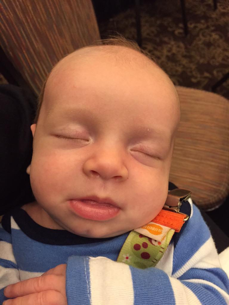 WilsonPharmOK's tweet photo. Our youngest pharmer resting up for his afternoon sessions @Computer_Rx Idea Exchange. #crx2015 #druglocal http://t.co/WthbPqHV4Q
