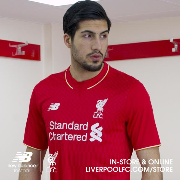 LFCRetail's tweet photo. Emre Can wears the 2015/16 #LFC Home Shirt. Pre-order at http://t.co/vabbeNjR1c. #HoldNothingBack http://t.co/ftxiLpz5Zr