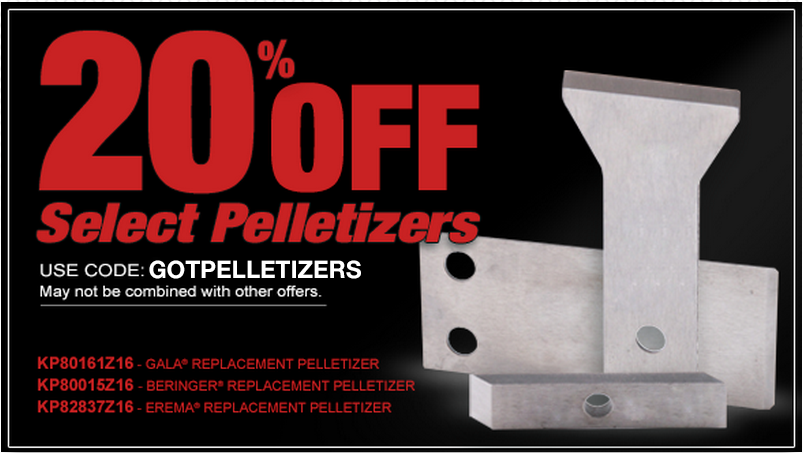 20% off Select Pelletizer. Visit knife-xpress.com for detail. Use Promo Code: GOTPELLETIZERS