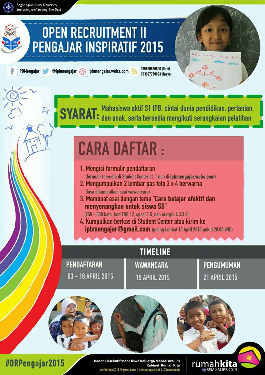 ipbmengajar's tweet photo. Yakinkan diri utk trs berkontribusi di dunia pendidikan. @bemfaperta @infoFATETA  #ORPengajarGelombangII http://t.co/IyXpV9v9qZ