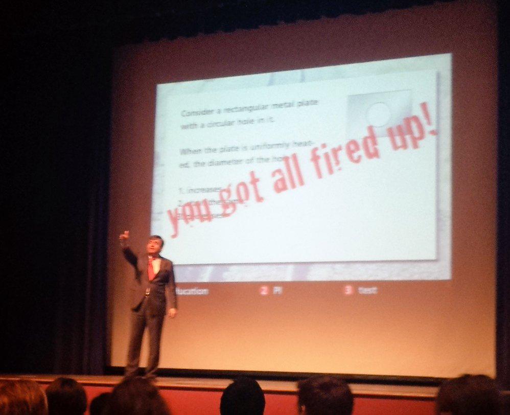 PurdueCIE's tweet image. Mazur got us excited about a multiple choice question! #eduIMPACT