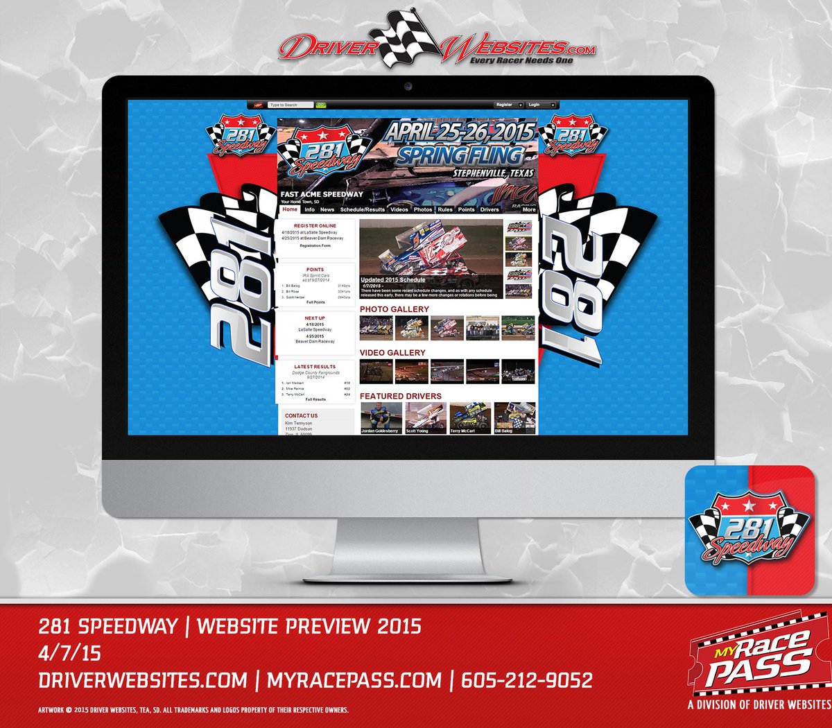 MyRacePass's tweet photo. Coming soon, a new MRP profile site for @281speedway! Claim your profile today by visiting http://t.co/k847bV0eLv! http://t.co/mcPkDUH5Eb
