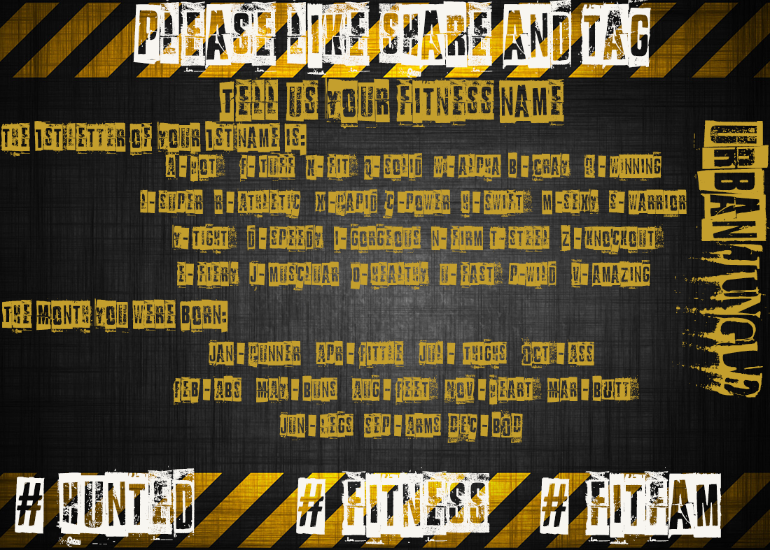 UrbanJungle_PT's tweet image. What would your fitness name be? #fitness #fitfam #health #hunted #gym #stoke #fitgirls #models #summerbody