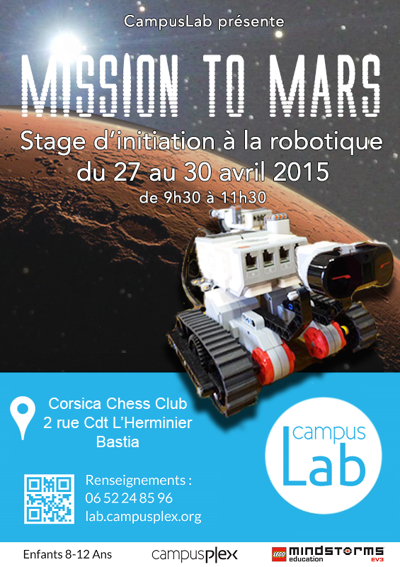 Bfederi's tweet photo. #robotique #bastia #campusplex #campuslab #15places du 27 au 30 avril http://t.co/6lAjk5s5pG