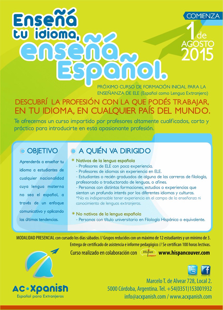 Inscripciones abiertas para el próximo curso presencial.
Plazas limitadas.