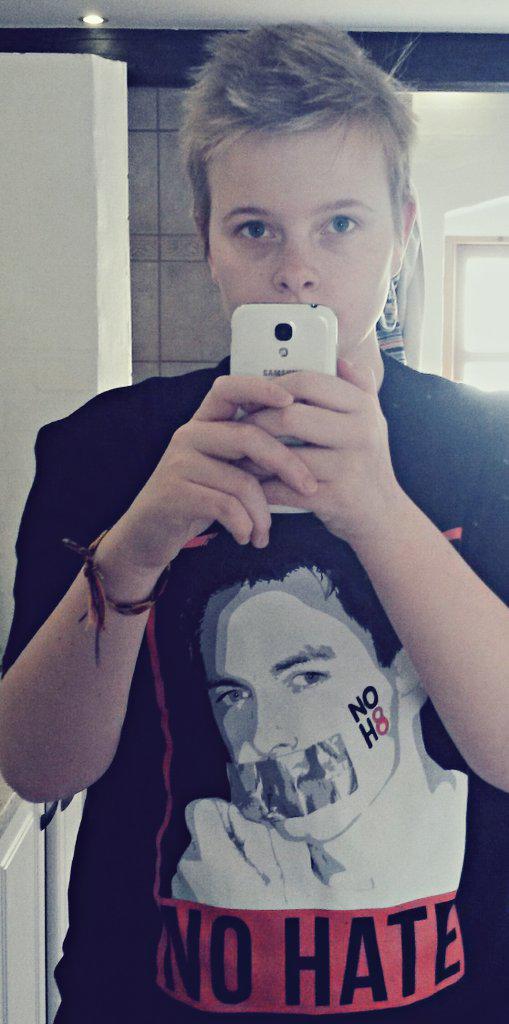 hiiddlestoner's tweet photo. It has arrived! 
#NOH8 #johnbarrowman #LGBTQ #FTM #gay #awkwardmirrorselfie 🌈 http://t.co/eQdC2f4VUC