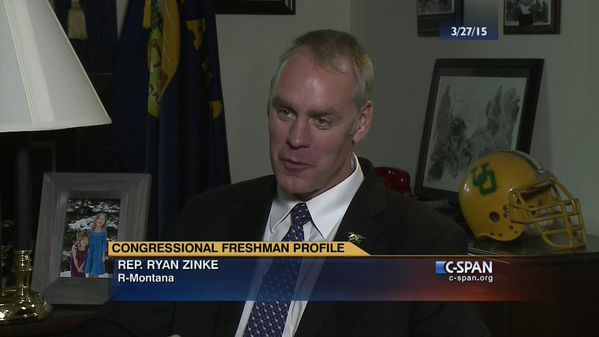 cspan's tweet image. VIDEO: Congressional Freshman Profile interview with @RepRyanZinke (R-MT) cs.pn/1ycnXbz