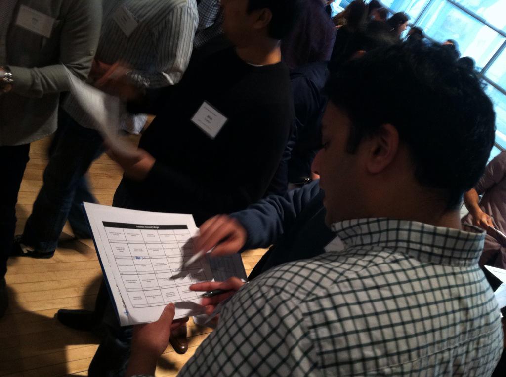 ColumbiaMBA's tweet photo. bingo with cluster 1 #CBSConnect http://t.co/r6QeOnJ5Ay