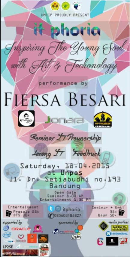 PasundanRadio's tweet photo. For more info, go follow @HMTIFunpas save the date, sobat kampus!!!!! #ITPHORIA http://t.co/dc2nwWamLL