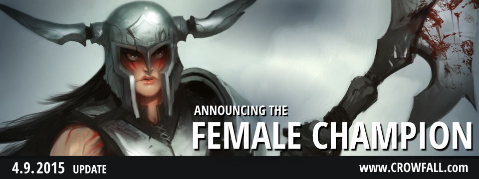 CrowfallGame's tweet photo. http://t.co/Lf8w2LUro2  Behold the female champion. She'll knock you off your feet. #crowfall #wearethechampions http://t.co/mZYjDMtcZ8