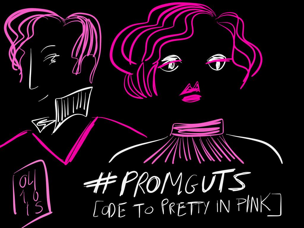 So #promguts became an ode to Pretty in Pink #theycantbreakme #100dayproject #100Daysofhashtaggerie #eighties