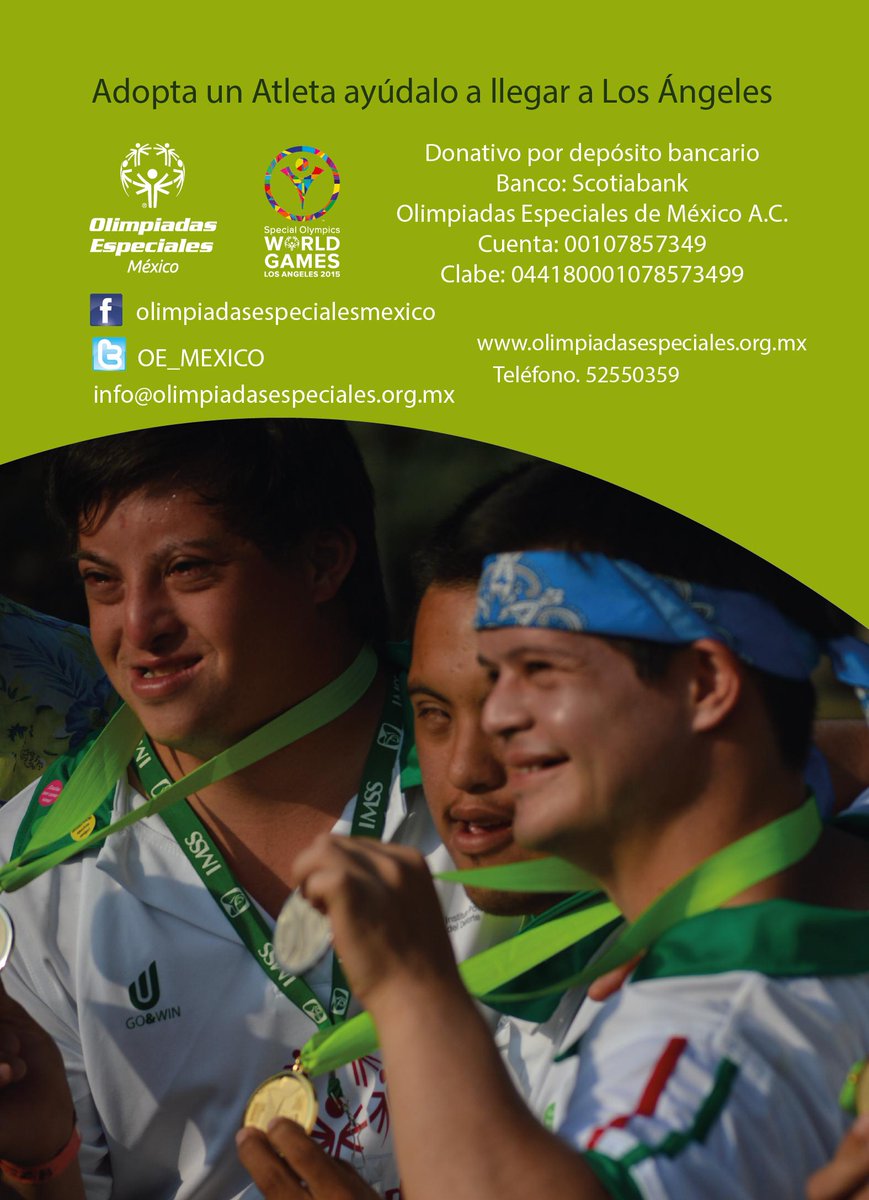 SOMEXICO_'s tweet photo. Adopta un Atleta y ayudalo a llegar a Los Juegos Mundiales a representar a México info@olimpiadasespeciales.org.mx http://t.co/0QNv1xVKJl