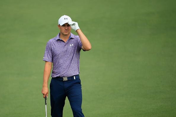 PGATOUR's tweet photo. Jordan Spieth hacked out of a bunker at No. 8 and had 229 to the hole.

He hit it to 3' and made birdie. #TheMasters http://t.co/3uR6OnvnkP