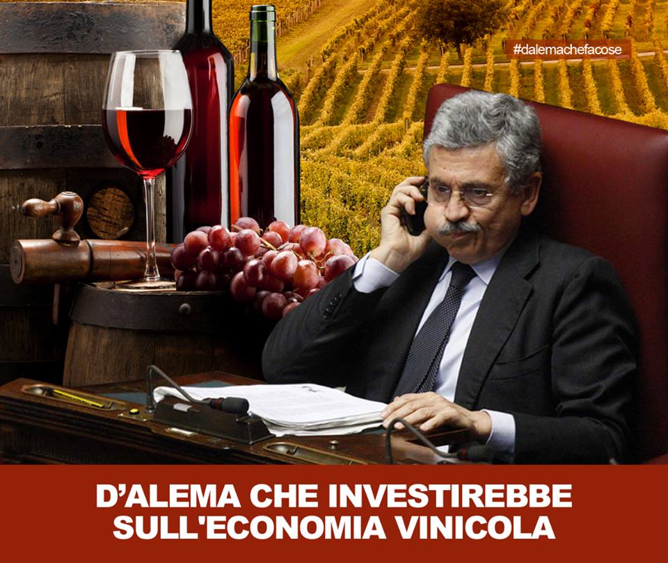 DAlemaCheFaCose's tweet photo. il #bonusdef va investito nel settore dell'economia vinicola, diciamo 
#dalemachefacose http://t.co/NFL6DhyPAX