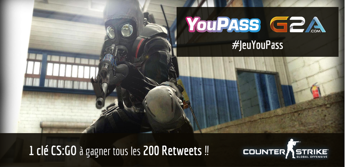 YouPassFR's tweet photo. #RT &amp; #Follow pour gagner des clés #CSGO ! Payez vos cartes @G2A_com avec votre téléphone => http://t.co/U7AiF7p6vi http://t.co/M7qoJJchwZ