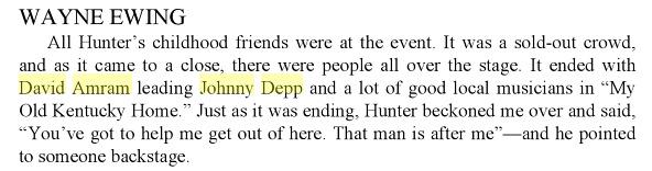 LFILY's tweet photo. From "Gonzo: The Life of #HunterThompson": #JohnnyDepp &amp; #DavidAmram (who is @ #Legacies2015 http://t.co/52FJL1cSb5) http://t.co/L075CluKjn