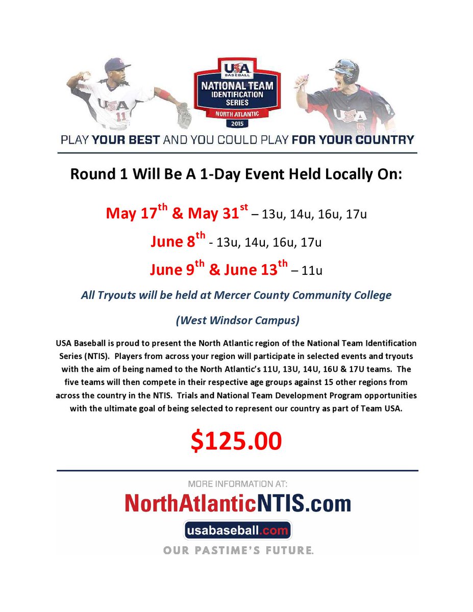 USA Baseball's National Team Identification Series for New Jersey