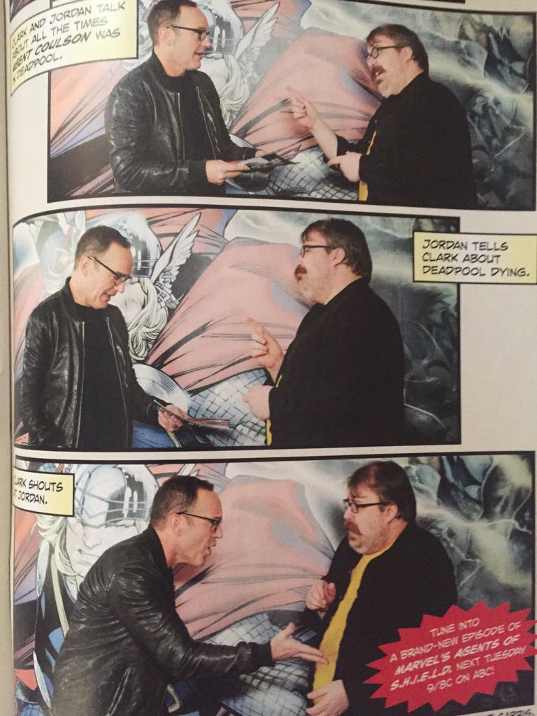 realpetelepage's tweet photo. @cracksh0t I have to agree with Agent Coulson, real dick move killing Deapool! #RIPdeadpool http://t.co/53gsZqG5kB