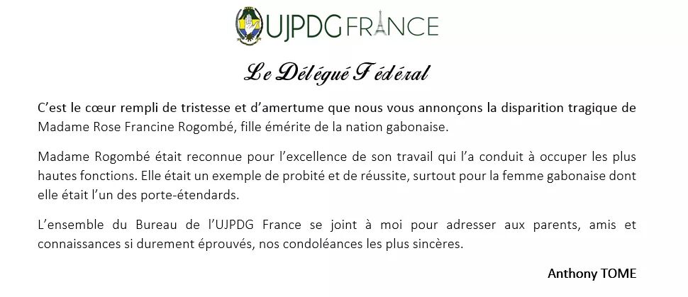 Message de condoléances
