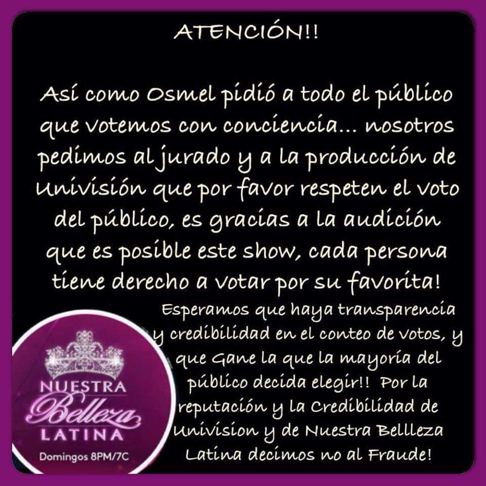 JimenaMtz47's tweet photo. http://t.co/gL0fvqA4ll @RealOsmelSousa @Jomarigoyso  nosotros votamos a Quien queremos ver en tv, Si no para q ponen al publico, no jueguen