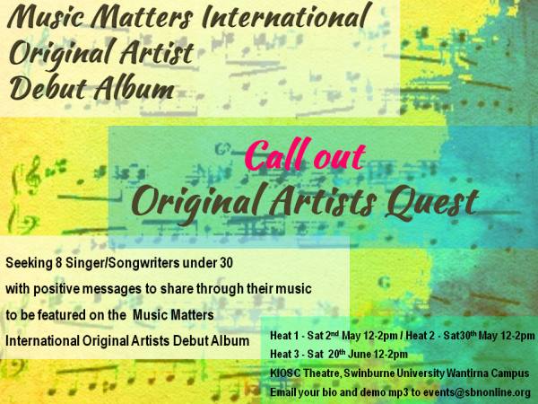SBNyouthmedia's tweet photo. CHECK OUT the Music Matters Original Artist Quest!  Pop over to our FB for the details!  https://t.co/AJnCwjkHG0 http://t.co/KOhh2BNR6Y