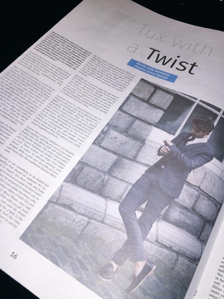 GermaineJoey's tweet photo. My article for this year's Trinity Ball Guide in @UTzine ✏️📰📚🎓💃 #TuxWithATwist http://t.co/NhFi3LkxRB