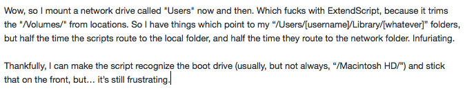 angille's tweet image. Wow, so I kept typing until it was WAY longer than Twitter. #Adobe #ExtendScript programmy silliness.
