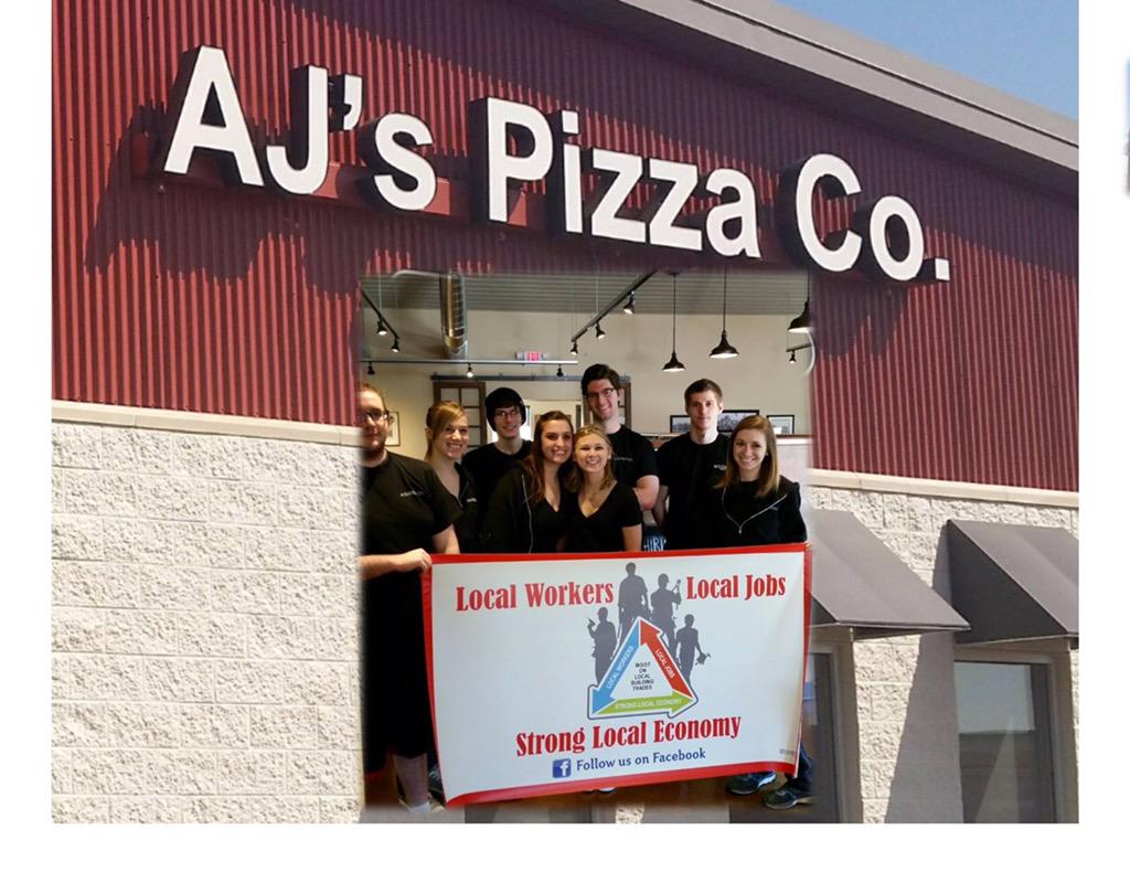 Local_Workers's tweet photo. AJ's pizza just opened up new location in Chesterton, IN. Thanks for using Local Workers! #LocalWorkersForLocalJobs http://t.co/HhkNXadQgK