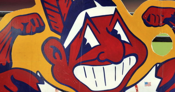 theScore's tweet photo. Protesters at Indians' home opener: 'We are people, not your mascots' http://t.co/FY5mbMHviw http://t.co/Xc2hOAnfY4