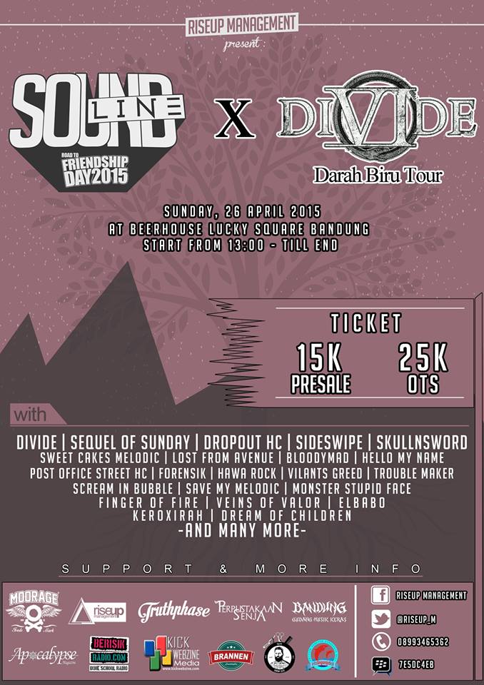 brannenclth's tweet photo. "@Info_Singaraja: Via @brannenclth  SUPPORT RISEUP EVENT #roadtourFSD2015 X DIVIDE #darahbirutour , 26-4-15 BANDUNG http://t.co/bjHWHEFLur"