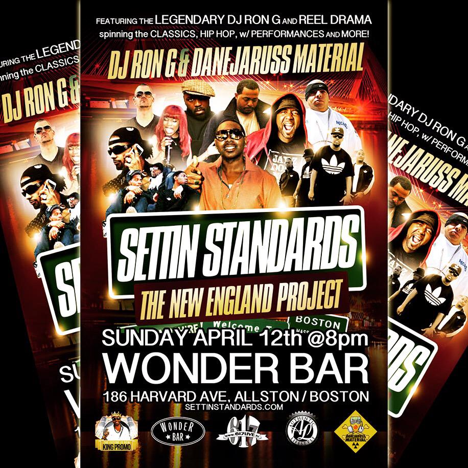 <a href="/WonderBarBoston/">Wonder Bar</a> SUNDAY April 12th 8pm "WE'RE ROCKIN' OUT!" <a href="/MIXKING155/">MIXTAPE KING DJ Ron G</a> <a href="/djreeldrama/">Reel Drama</a> <a href="/MARKMERREN/">Mark Merren</a> <a href="/617Live/">Welcome to 617LIVE</a> and MORE!