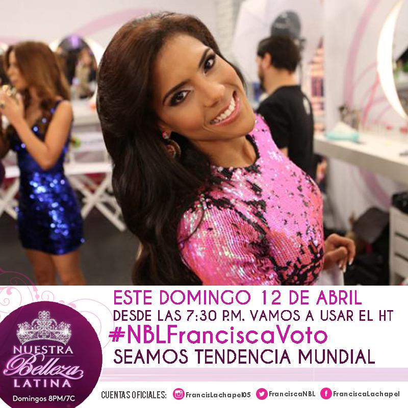 masenmedio's tweet photo. Este domingo desde las 7:30pm usando el HT #NBLFranciscaVOTO seremos TT mundial! #NBLGranFinal riega la voz! http://t.co/9DDuV8fBLp