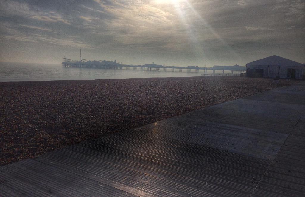 The beach is getting ready for <a href="/BrightonMarathn/">Brighton Marathon Weekend</a> @BrightonVisitor