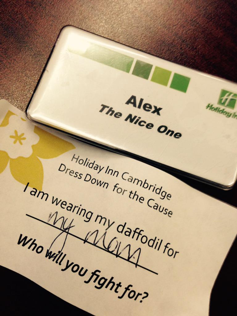 hicambridgeca's tweet photo. Dress for a cause at the hotel today in support of #DaffodilMonth http://t.co/yevkfvitAF