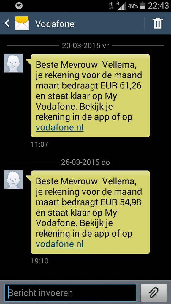 dittevellema's tweet photo. @vodafoneNL weten jullie hoe het kan dat ik maart 2x mag betalen? http://t.co/nzFpcmWhRm