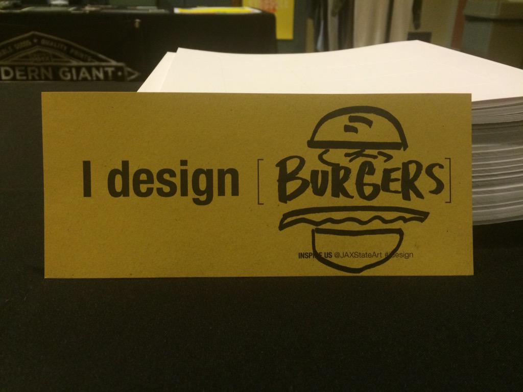 iamjamesmartin's tweet photo. I design BURGERS. if you like this, I could win a bunch of great design books at #cs15 #design @jaxstateart #idesign http://t.co/ATgbcxOpVV