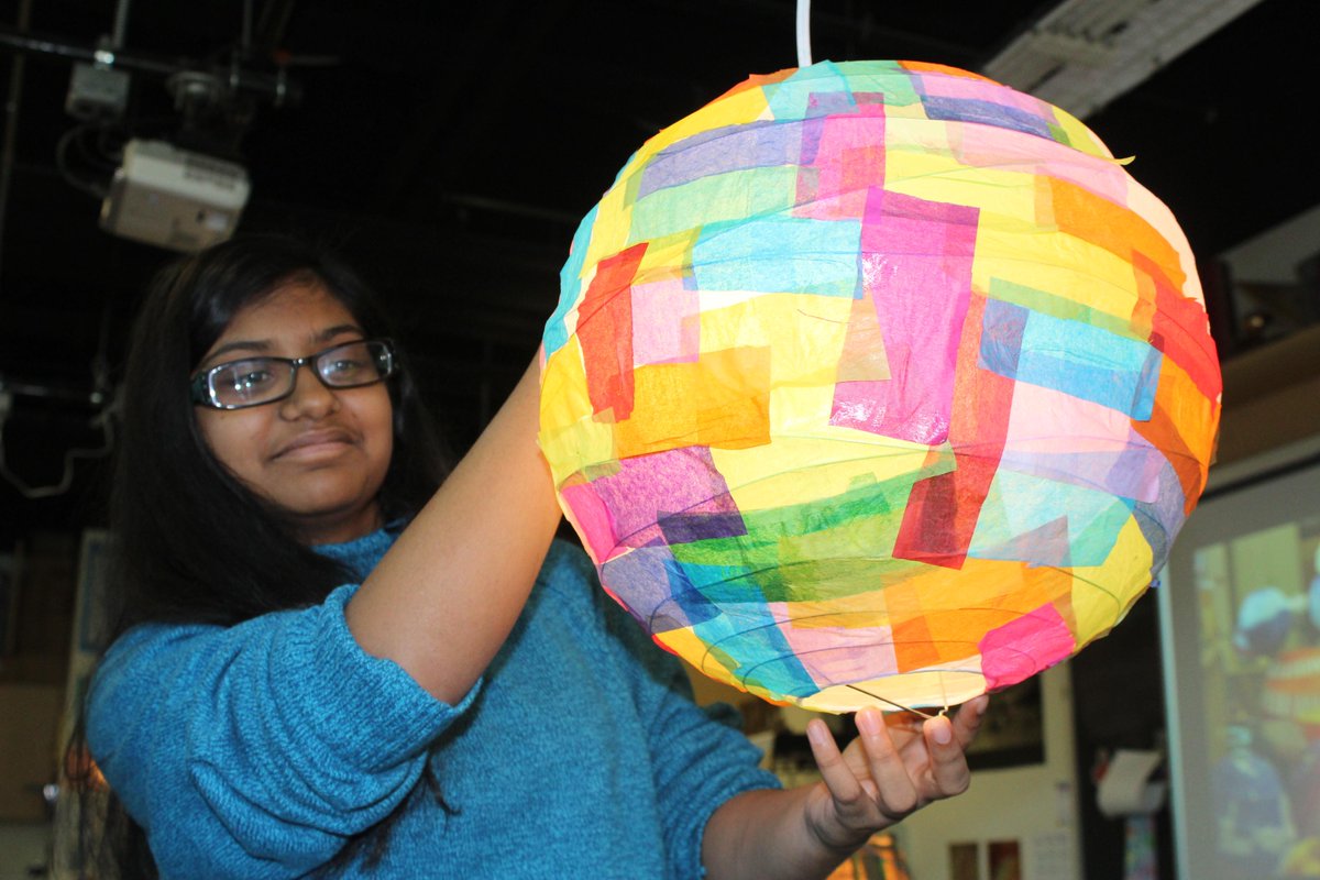 KenmoreArt's tweet photo. #teachwithmanray 3artsintegration #STEMtoSTEAM @APSKenmore @prismk12 Lamia finishes her Hans Hohmann inspired lantern http://t.co/L0rx8nxF3H