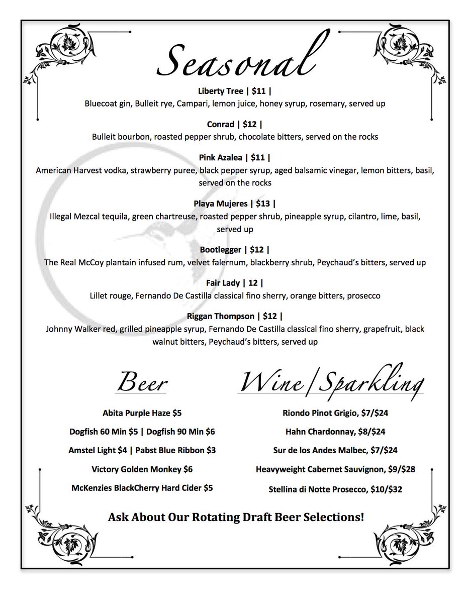 H2Mars's tweet image. Here is a look at our all new Spring Cocktail Menu!!