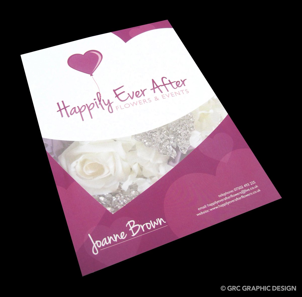 grcgraphics's tweet image. Fresh out of the box. The new business card and flyer created by @grcgraphics for Happily Ever After Flowers &amp;amp; Events