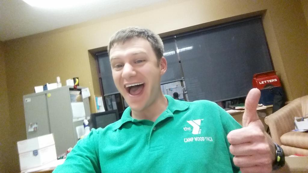 cwymca's tweet photo. Summer Camp Joe finally gets around to posting that #ycampselfie for Nat'l Wear Your Y Camp Shirt Day! #cwswag http://t.co/HU73tm4FnN