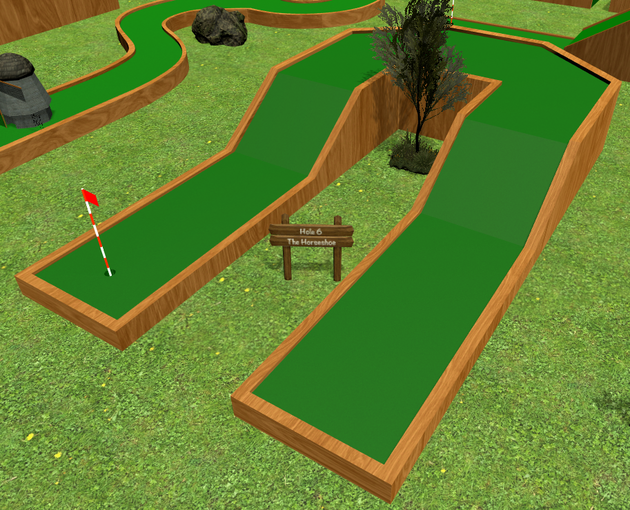 MellowMiniGolf's tweet image. Classic course, Hole 6: The Horseshoe #madewithunity