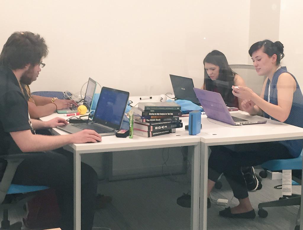 DCDataFest's tweet image. One hour in the teams are digging into the data! #DCDataFest