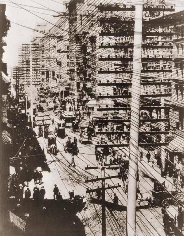 The Telephone Wires of Manhattan, 1887.