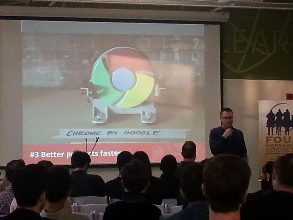 SWNotreDame's tweet photo. We are delighted to have @google represented today. They are strongly focused on fostering entrepreneurship #SWND15 http://t.co/hTaZOrFKlx