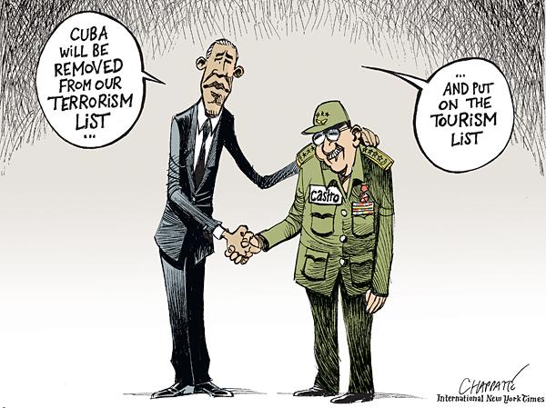 Image result for obama cuba cartoons