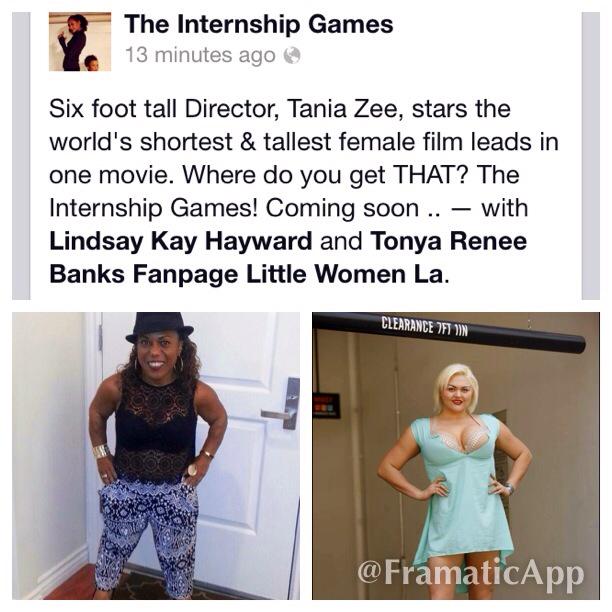 InternshipGames's tweet photo. @tonyabanks proving size is no matter! #1lilboss #Liftetime #InternshipGames #taniazee @LindsayKHayward @ITNFILMS http://t.co/CBaVdLzVbz