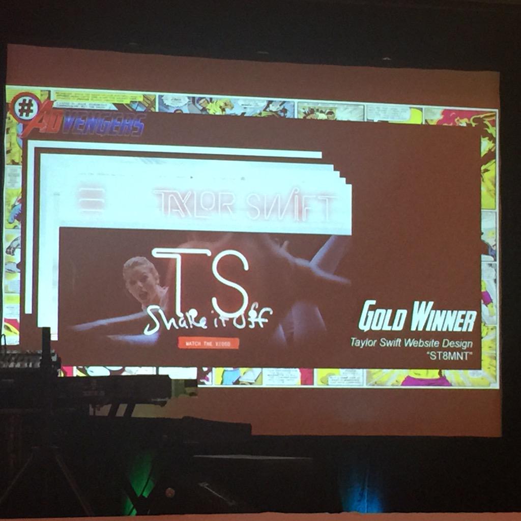 CaseyMaeDePompa's tweet photo. So @taylorswift13 just got several Gold ADDYs as Creative Director on her album cover, website &amp; more! @AAFNational http://t.co/k9ntcK6eBU